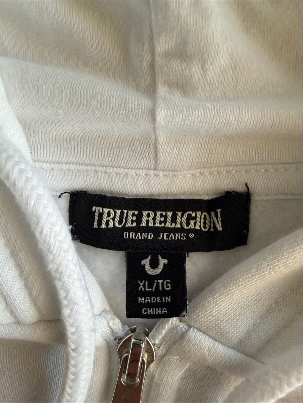 True Religion White Hoodie and Jogger Matching Set with Silver Logos - Picture 2 of 8
